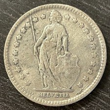 Switzerland, 1910, One Franc, 0.1342oz Silver