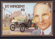 🦬Timbres de St Vincent - Henry Ford - Luxe **- Automobile - 1987🦬