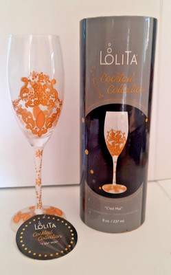 Lolita Cocktail Collection ''C'est Moi'' Prosecco Champange Glass Hand Painted