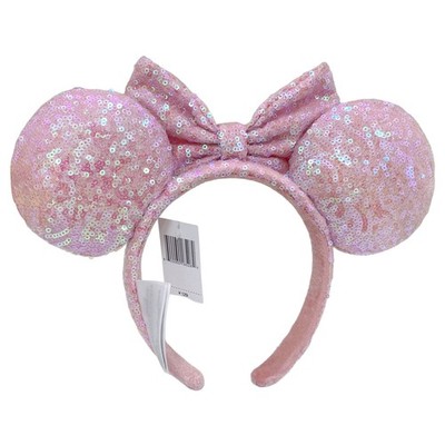Disney~Parks Millennial Pink Minnie Mouse Ears Sequined Bow  display picture 1