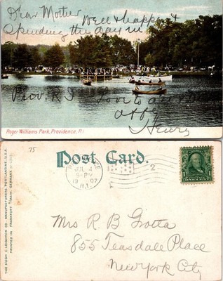 Boats Roger Williams Park Providence Rhode Island Postcard