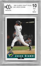 JASON GIAMBI 1992 CLASSIC DRAFT PICK CARD #42 BCCG GEM MINT 10
