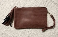 Brown Leather Phone Charging Wallet, Coin Purse Clutch Target Brand Circa 2020