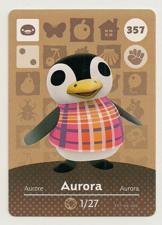 Animal Crossing amiibo Card: Aurora 357 Series 4 Penguin New