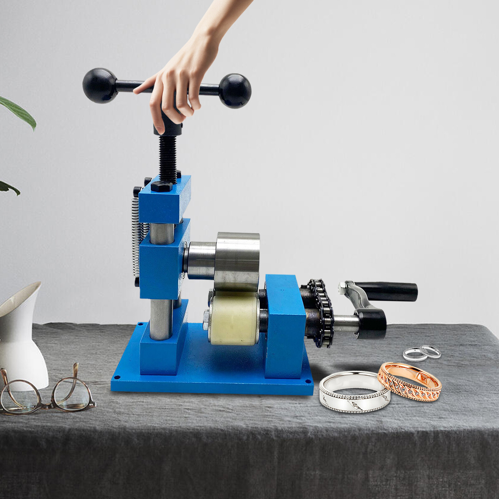 Hand Crank Ring Bracelet Press Bending Machine Making Tool Jewelry Ring Bender