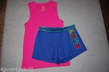Girls PINK TANK TOP  PURPLE SHORTS Silver Glitter LOVE Zebra Print M 7-8