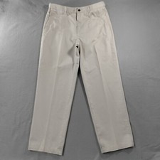 Haggar Straight Leg Beige Flat Front Khaki Pants Mens Size 34x30