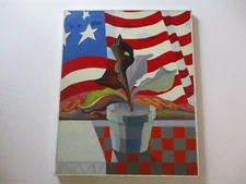 30 INCH GERALD ROWLES PAINTING EXPRESSIONIST ABSTRACT MODERNIST CUBISM CUBIST