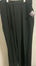    Ava  Viv Stretch Women's High-Rise Wide Leg Pants Black 24