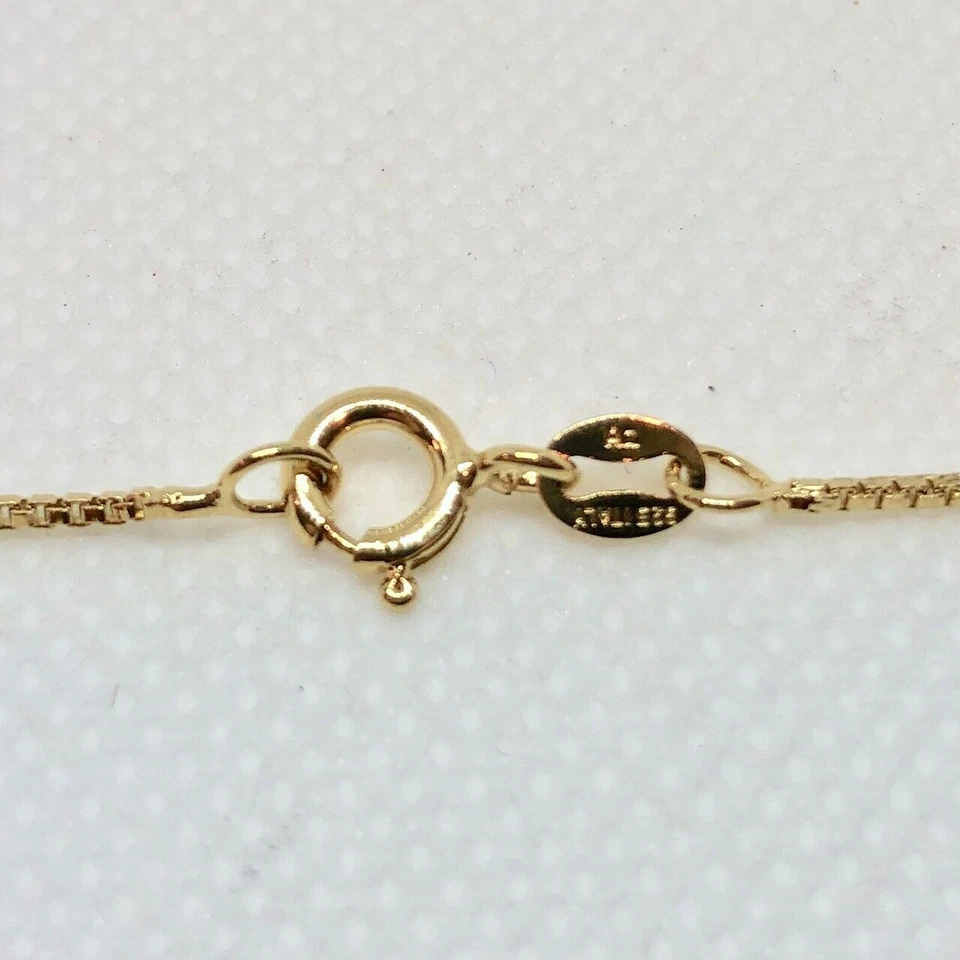 Collar Cadena Caja Italiano 24" Vermeil Fino 1mm 110016D Foto 3 de 4