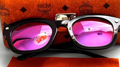 MCM 634SA 001 Square Black Mirrored Sunglasses $350 TRY ON  display picture 1