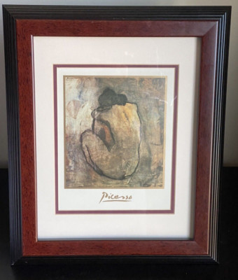 Picasso Painting Print Famous Nude Women with Matted Frame 14" W x 17