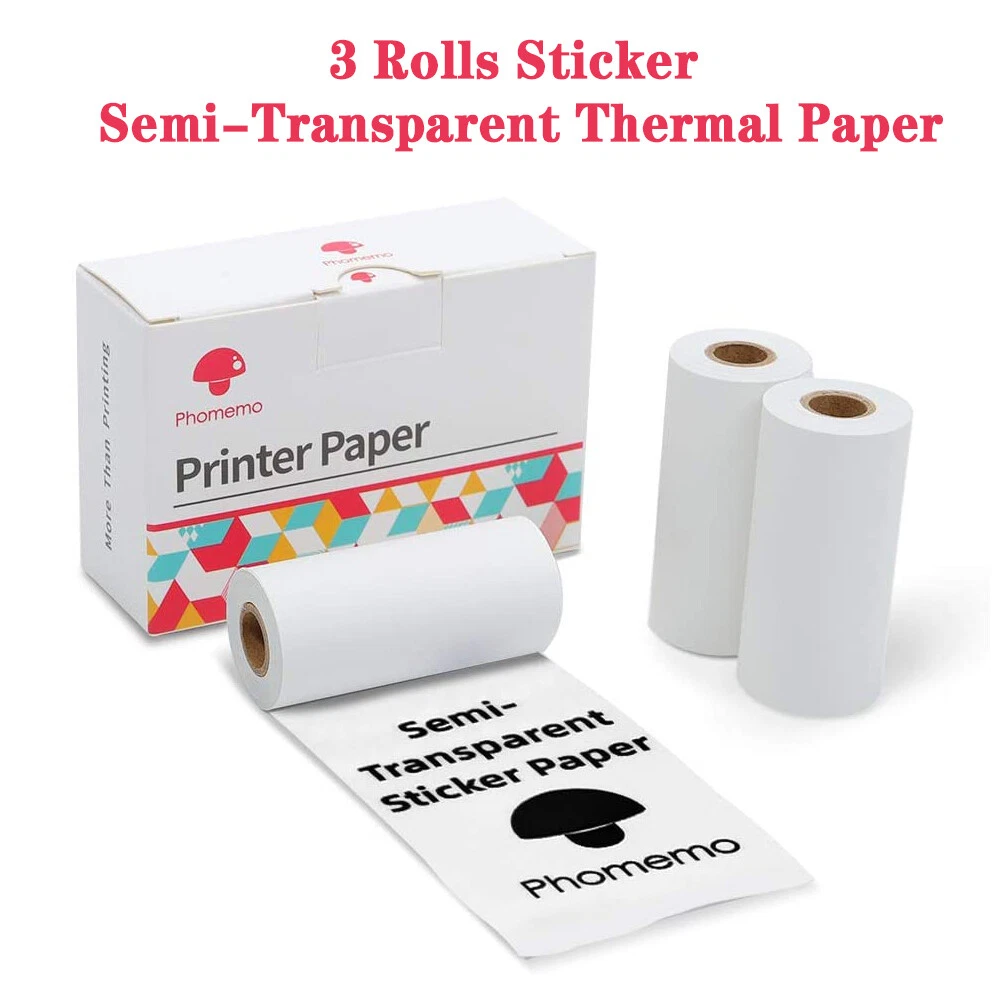 Bluetooth Mini Photo Printer Wireless Sticker Printer with Thermal Paper