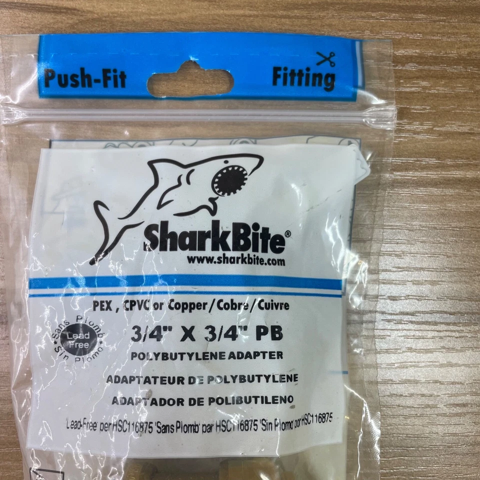 SHARKBITE 3/4” Push-to-Connect Brass Polybutylene Conversion Coupling, U4016LFA - Image 2 of 4