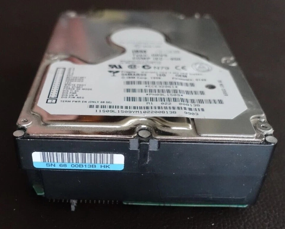 IBM 18.2GB 10000RPM Ultra SCSI 80-Pin 8MB 3.5-inch Hard Drive (09L1509) - As Is - Image 4 of 4