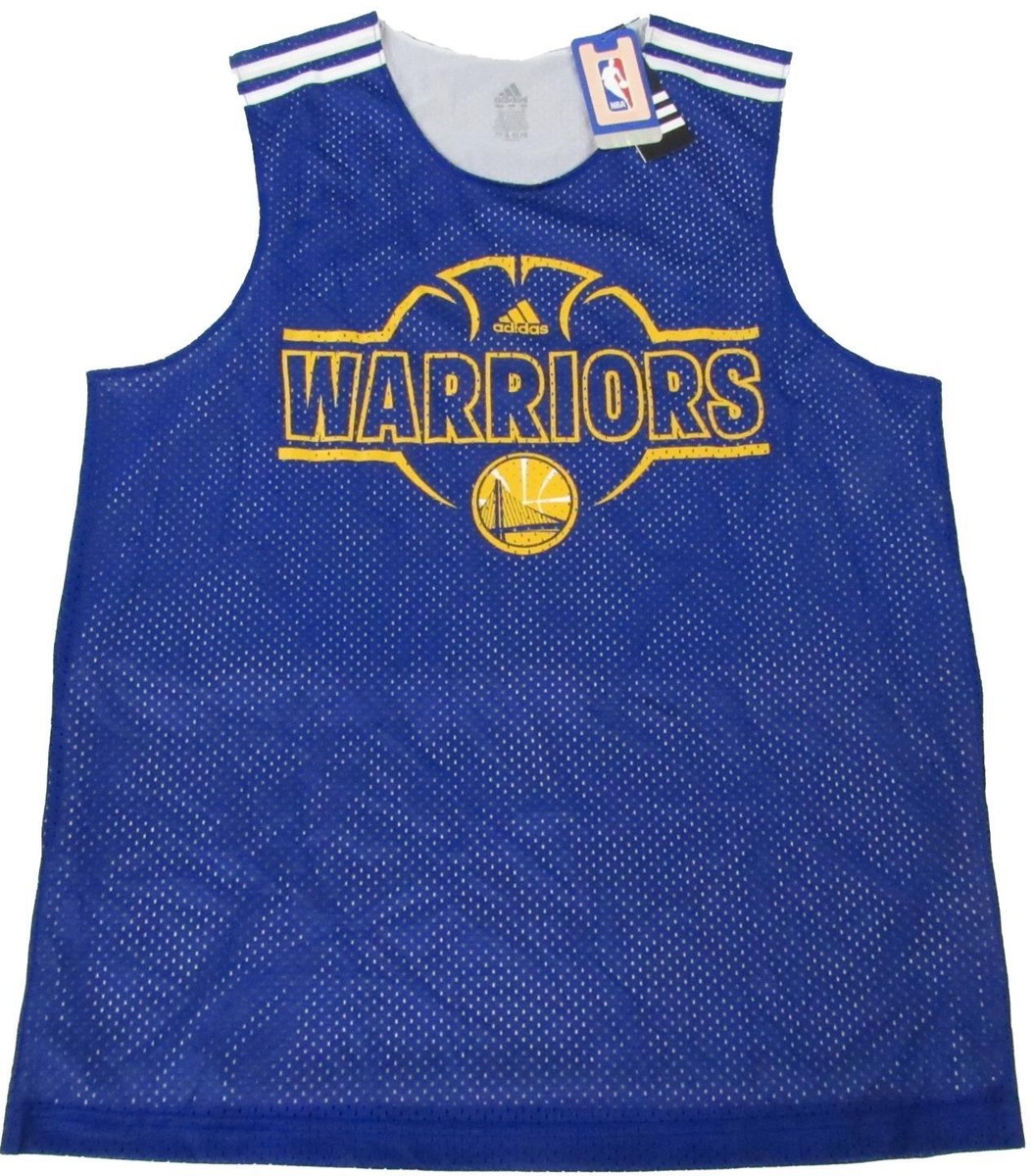 New Golden State Warriors Mens Sizes L-2XL Adidas Blue Mesh