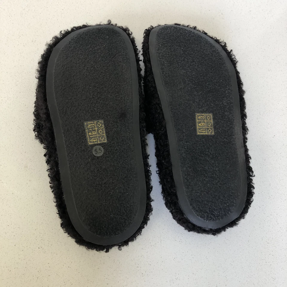 JEFFREY CAMPBELL Mujer Negro Imitación Piel Slide Zapatillas Talla 5.5 Nuevas Foto 4 de 4