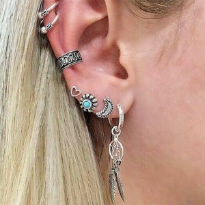 Bijou Cadeau Femme 7 Boucles D Oreilles Boheme Attrape Reve Anneaux Style Mode Ebay