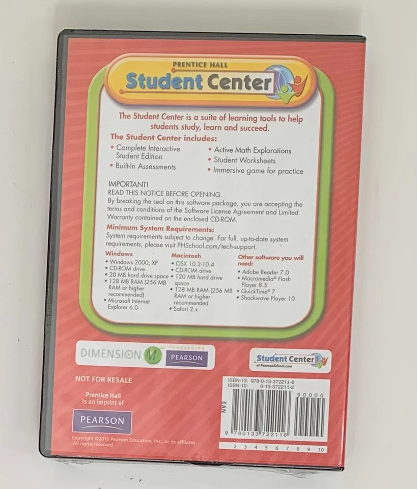 Prentice Hall Student Center Mathematics Course 3- CD W/Game Original Sealed NEW - Image 3 of 3
