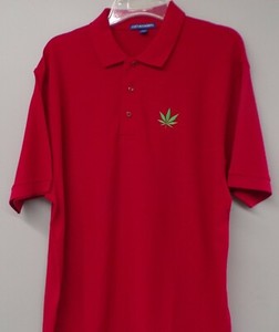 Marijuana Leaf Mens Funny Novelty Embroidered Polo Shirt XS-6XL, LT-4XLT Pot New