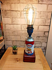 Vintage Esso oil can table lamp (Steampunk-Mancave-Industrial)