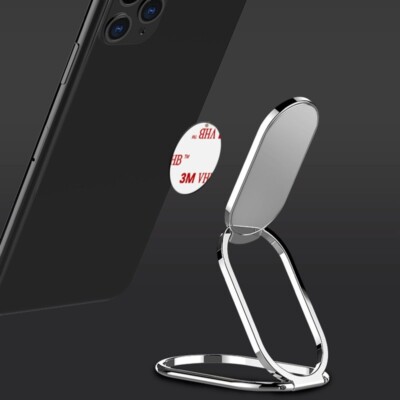 Silver Adjustable Mount Stand Foldable Phone Holder 360 Rotation Kickstand NEW