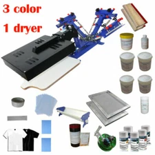 Micro-adjust 3 Color Silk Screen Printing Kit Printer & Ink Coat DIY Material