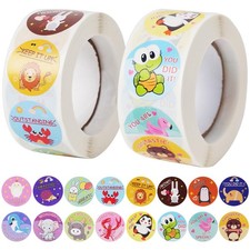 KELOOF 2 Rolls Reward Stickers for Kids Classroom,1000 Pieces Motivational St...