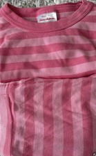 Hanna Andersson Pajama Set 120 6/7 Pink Striped Long Johns Organic Cotton