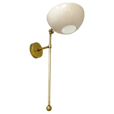 Italian Wall Light, Brass and Ivory Lacquer, by OVLighting