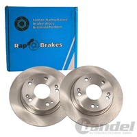 2X RAP Brakes Bremsscheiben 260Mm Voll Hinten Passend FüR Honda Civic | R-D0277