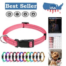 Adjustable Baby Pink Reflective Collar for Puppies - Safety Style Combined