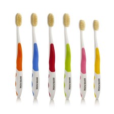 MOUTHWATCHERS Soft Flossing Toothbrushes, Value 4 Adult 2 Kids, Multicolor