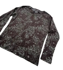 Bit & Bridle Western Thermal Top Womens 2XL Brown Paisley Coastal Cowgirl Boho