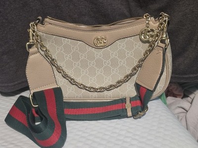 Gucci Ophidia Gg Small Canvas & Leather Shoulder Bag Women's Beige