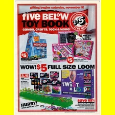 FIVE BELOW Toy Book 2013 Ad Catalog flyer Hello Kitty Christmas Wishbook