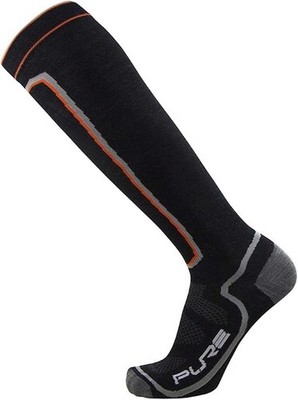 Pure Athlete Ultra Light Ski Socks   Thin Premium Medium, 1 Pair - Black