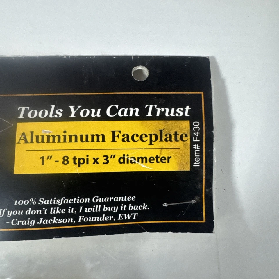 Easy Wood Tools Aluminum Lathe Faceplate 1"-8 tpi x 3" Diam Spanner Hole F430  - Image 4 of 4