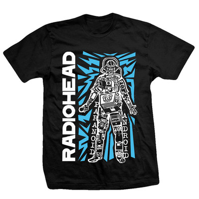 RADIOHEAD - Robot Paranoid Black T-shirt Size S-5XL