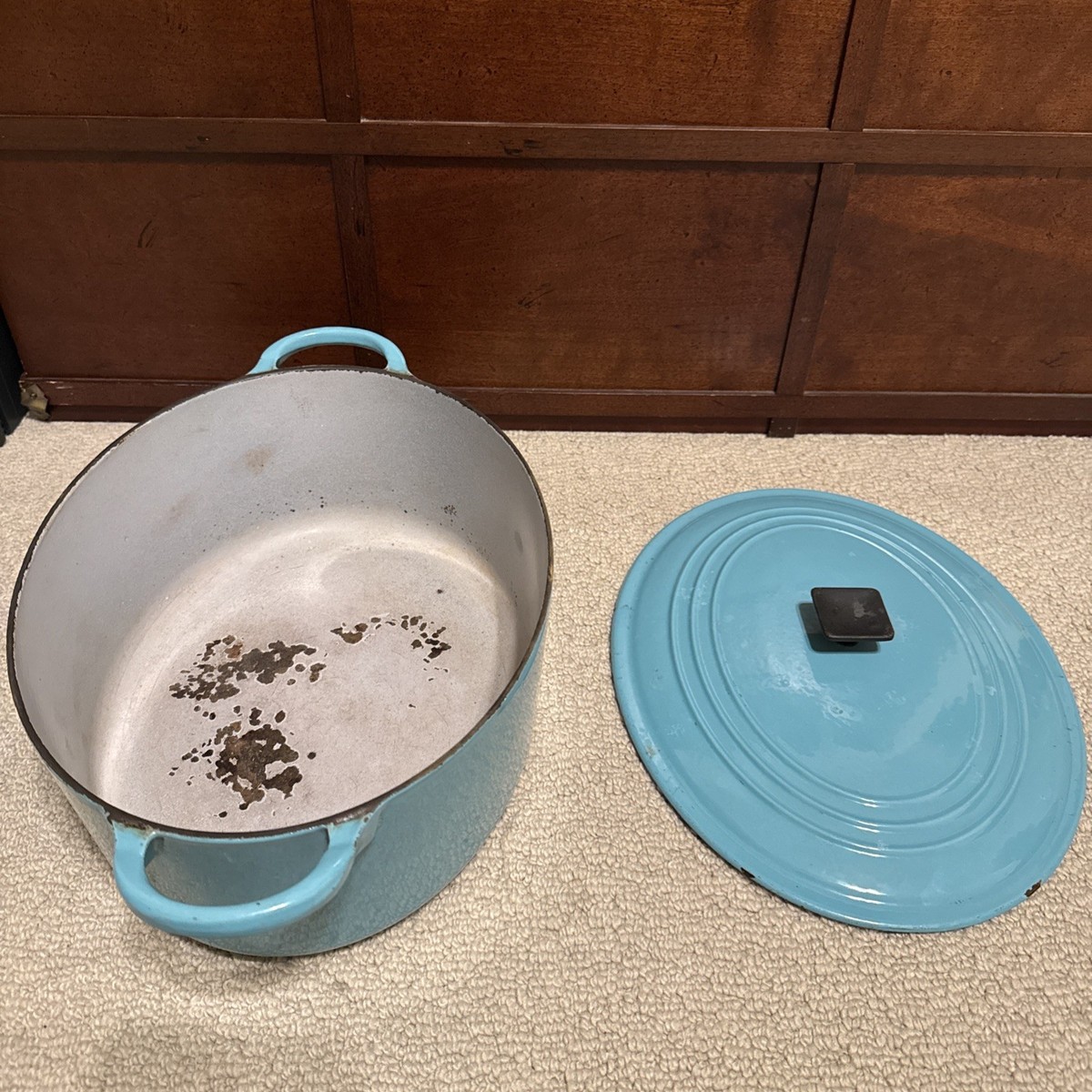 RARE Vintage LE CREUSET Oval Dutch Oven Paris Blue 6.75 Qt 