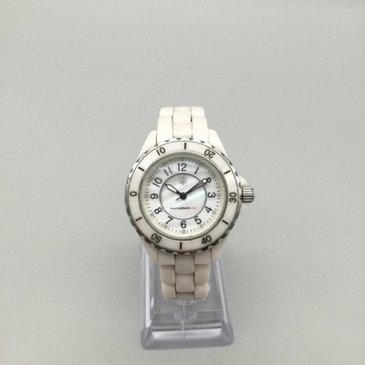 その他 41 white Isaac Mizrahi Live Womens Watch 34mm MOP Dial Ceramic Bracelet New