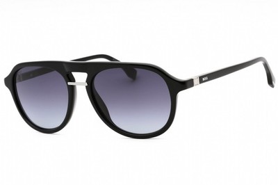 Hugo Boss BOSS 1435/S Black Dark Grey Aviator Sunglasses 54-17-145