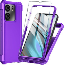 BLU View 5 Phone Case with Tempered Glass Screen Protector Soft Silicone Full