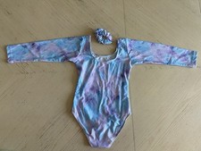 Leotards for Girls Gymnastics, Long Sleeve With Scrunchie Size 110