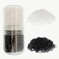 1500 Pcs Mini Rubber Hair Bands Black  Clear Braiding Ties for Girls