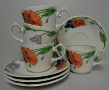 Villeroy & Boch AMAPOLA Breakfast Cup & Saucer Set (4) 12 oz. Cup
