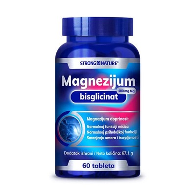 Strong Nature Magnesiumbisgicalat (100 mg Mg), 60 Tabletten