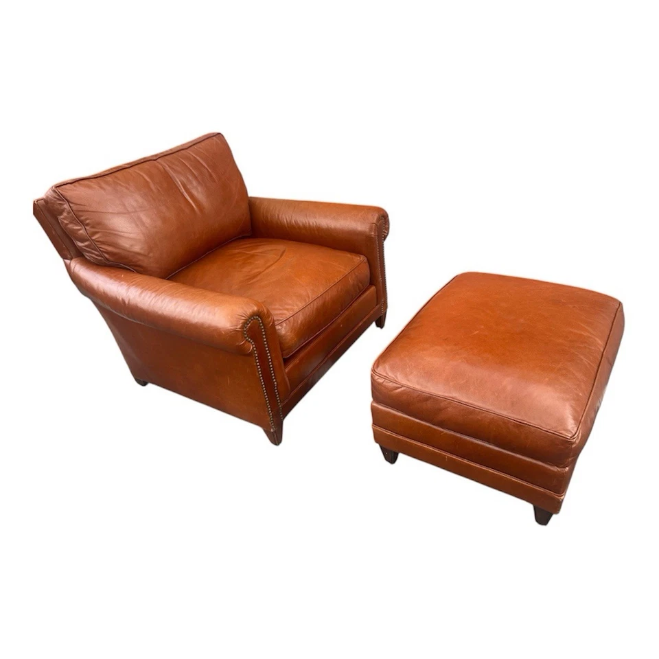 Juego de silla y silla de escritor otomana Ralph Lauren para Henredon Foto 3 de 4