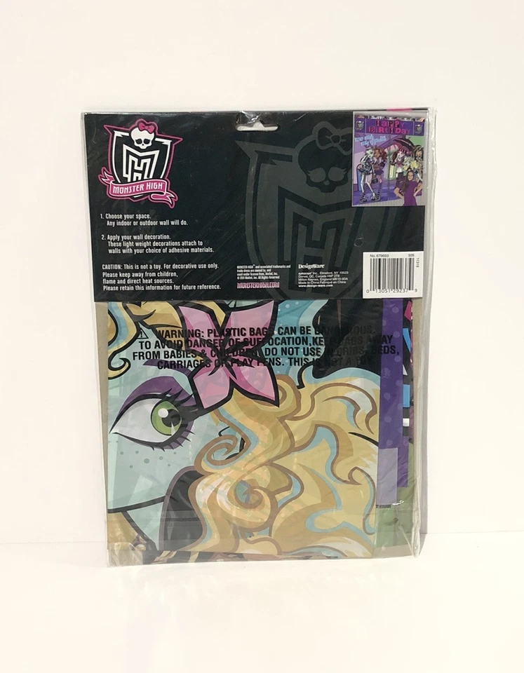 Monster High WALL BANNER 5 Piece Set 6ft DECORATING KIT Party Supplies - Image 3 of 3