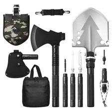 Survival Shovel Survival Axe 16-in-1 Camping Folding Shovels with Hatchet